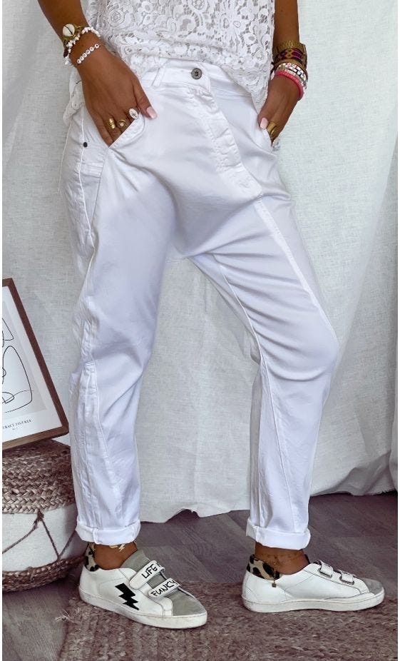 Pantalon Sarouel Ross Blanc