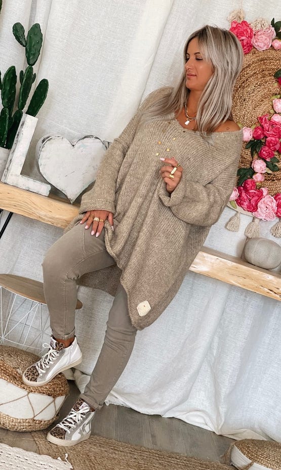 Pull Cory Oversize Taupe