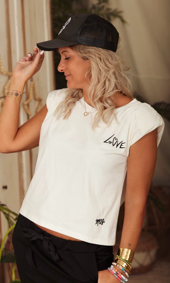 T-Shirt Abby Blanc Love